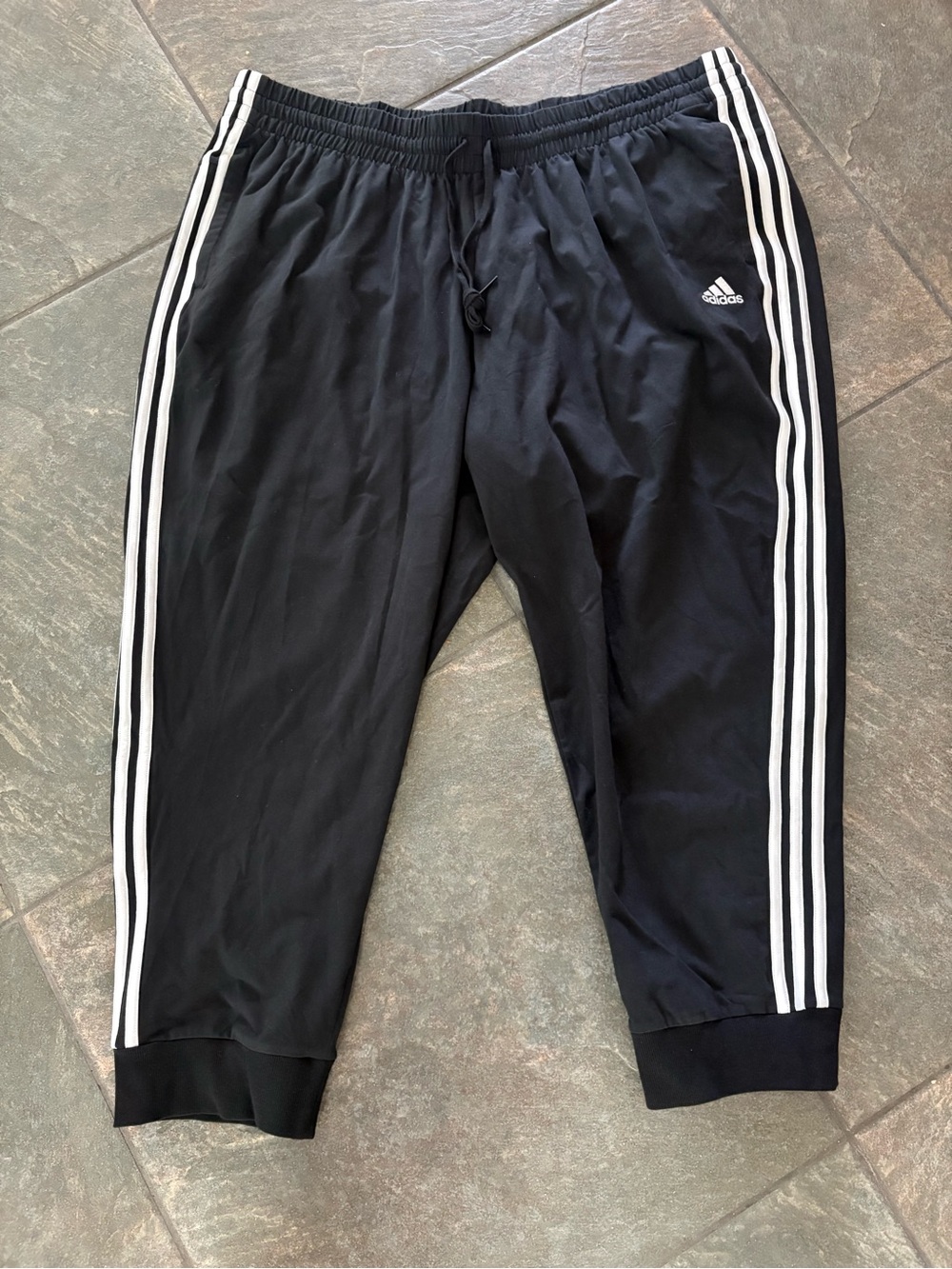 Adidas Women’s Black White Striped Joggers 3X NEW